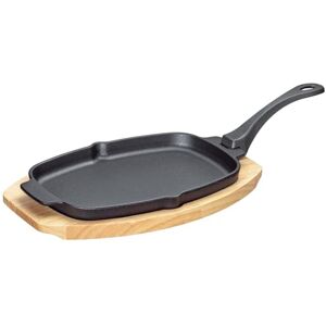 Küchenprofi Kuchenprofi BBQ Serving Pan Cast Iron on Wooden Board, Oval, 30 x 19 x 2.5 cm, with Removable Handle and Pourer, Cast Iron Grill Pan for Vegetables, Fish and Meat for Any Grill (0305151026) Küchenprofi Kuchenprofi BBQ Serving Pan Cast Iron on Wooden Board, Oval, 30 x 19 x 2.5 cm, with Removable Handle and Pourer, Cast Iron Grill Pan for Vegetables, Fish and Meat for Any Grill (0305151026)