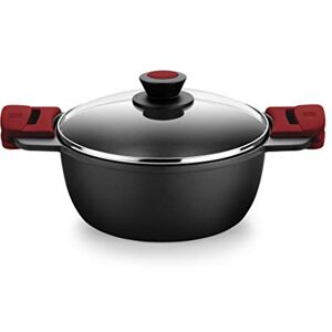 BRA Premiere – 28 cm High Casserole, Cast Aluminium, Tricapple, Reinforced Non-Stick Coating, 2 Removable Silicone Handles, Suitable for All Types of Cookers Including Induction, Red BRA Premiere – 28 cm High Casserole, Cast Aluminium, Tricapple, Reinforced Non-Stick Coating, 2 Removable Silicone Handles, Suitable for All Types of Cookers Including Induction, Red