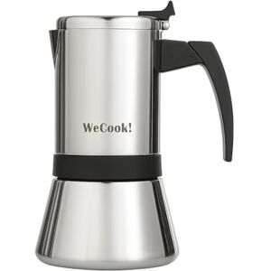 WECOOK! Stainless Steel Moka Pot 18/10 for Induction 6-Cup – Espresso Maker – Soft-Touch Bakelite Handle – Nickel Safety Valve – Measuring Spoon Included WECOOK! Stainless Steel Moka Pot 18/10 for Induction 6-Cup – Espresso Maker – Soft-Touch Bakelite Handle – Nickel Safety Valve – Measuring Spoon Included