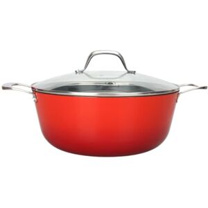LAGUIOLE , Cast Iron Casserole 28x12cm Red Optimal Heat Retention, Lightweight, Non-Stick, Easy Maintenance, Compatible with All Heat Sources, Healthy and Efficient Cooking, 6 L, Red LAGUIOLE , Cast Iron Casserole 28x12cm Red Optimal Heat Retention, Lightweight, Non-Stick, Easy Maintenance, Compatible with All Heat Sources, Healthy and Efficient Cooking, 6 L, Red