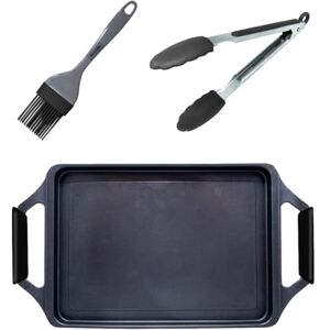NERTHUS FIH 1668 – Griddle Cast Aluminium Quantanium PPG – Induction, Gas and Ceramic – 43 cm – Set with Tongs and Silicone Brush NERTHUS FIH 1668 – Griddle Cast Aluminium Quantanium PPG – Induction, Gas and Ceramic – 43 cm – Set with Tongs and Silicone Brush