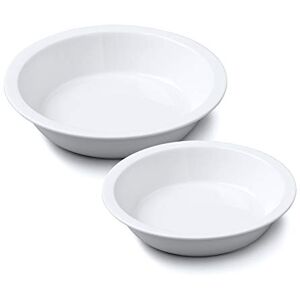 WM Bartleet & Sons 1750 Set of 2 Traditional Porcelain Round Pie Dish with Crust Rim, 27cm, 20cm – White, (TSET22) WM Bartleet & Sons 1750 Set of 2 Traditional Porcelain Round Pie Dish with Crust Rim, 27cm, 20cm – White, (TSET22)