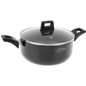 Sitram 715402 Pressed Aluminium Stewing Pot Diameter 24 cm Height 10.5 cm – PFOA-Free Non-Stick Interior Coating – Black – Glass Steam Lid – Suitable for All Heat Sources Including Induction Sitram 715402 Pressed Aluminium Stewing Pot Diameter 24 cm Height 10.5 cm – PFOA-Free Non-Stick Interior Coating – Black – Glass Steam Lid – Suitable for All Heat Sources Including Induction
