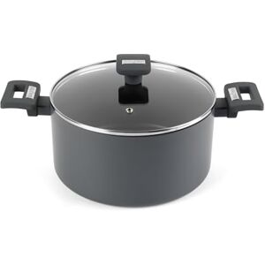 Salter Alto 24cm Stockpot Recycled Pressed Aluminium, ILAG Non-Stick, Suitable for Induction, Cool Touch Bakelite Handles, Tempered Glass Lid with Steam Vent, PFOA & PFAS-Free, 10 Year Guarantee Salter Alto 24cm Stockpot Recycled Pressed Aluminium, ILAG Non-Stick, Suitable for Induction, Cool Touch Bakelite Handles, Tempered Glass Lid with Steam Vent, PFOA & PFAS-Free, 10 Year Guarantee