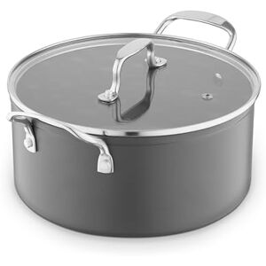 Sur La Table Hard Anodised 24cm Casserole, 10x Stronger Superior Ceramic Non-Stick Coating, Tempered Glass Lid, Induction Compatible, Grey Sur La Table Hard Anodised 24cm Casserole, 10x Stronger Superior Ceramic Non-Stick Coating, Tempered Glass Lid, Induction Compatible, Grey
