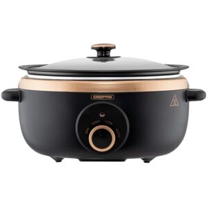 GEEPAS Slow Cooker 3.5L 3 Heat Settings Auto Mode Removable Easy-Clean Non-stick Pot Tempered Glass Lid & Cool Touch Handles Matte Finish Energy Efficient Design 163W 2 Year Warranty Black GEEPAS Slow Cooker 3.5L 3 Heat Settings Auto Mode Removable Easy-Clean Non-stick Pot Tempered Glass Lid & Cool Touch Handles Matte Finish Energy Efficient Design 163W 2 Year Warranty Black