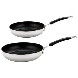 Meyer Non Stick Frying Pan Set of 2 Stainless Steel Frying Pans Set 20 & 28cm, Induction Suitable, Dishwasher Safe, Soft Grip Heat Resistant Handles Meyer Non Stick Frying Pan Set of 2 Stainless Steel Frying Pans Set 20 & 28cm, Induction Suitable, Dishwasher Safe, Soft Grip Heat Resistant Handles