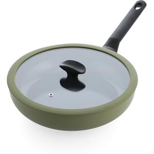 BK Enjoy Non-Stick Ceramic Sauté Pan with Lid, Diameter 28 cm / 3.4 L, PFAS-Free, Induction Pan, Oven Safe up to 160 °C, Dishwasher Safe, Quick Heating, Cool Handles, Olive Green BK Enjoy Non-Stick Ceramic Sauté Pan with Lid, Diameter 28 cm / 3.4 L, PFAS-Free, Induction Pan, Oven Safe up to 160 °C, Dishwasher Safe, Quick Heating, Cool Handles, Olive Green