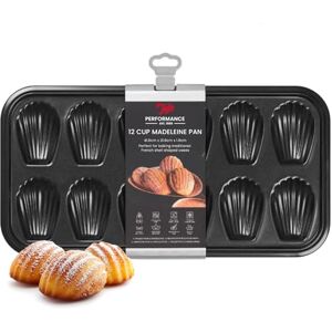 Tala Performance 12 Cup Madeleine Shell Cake Pan, Professional Gauge Carbon Steel with Eclipse Premium Non-Stick Coating, 39.8x19.8x1.5 cm Tala Performance 12 Cup Madeleine Shell Cake Pan, Professional Gauge Carbon Steel with Eclipse Premium Non-Stick Coating, 39.8x19.8x1.5 cm