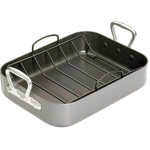 MasterClass Deep Roasting Tin with Rack and Teflon Xtra Non Stick Coating in Gift Box, Carbon Steel Roaster with Handles, 36 x 37.5 x 7.5 cm, Grey MasterClass Deep Roasting Tin with Rack and Teflon Xtra Non Stick Coating in Gift Box, Carbon Steel Roaster with Handles, 36 x 37.5 x 7.5 cm, Grey