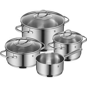 WMF Pot Set 4-Piece Provence Plus Pouring Rim Glass Lid Cromargan® Stainless Steel Polished Suitable for Induction Hobs Dishwasher-Safe, Silver, 52.7 x 28.8 x 21.8 cm WMF Pot Set 4-Piece Provence Plus Pouring Rim Glass Lid Cromargan® Stainless Steel Polished Suitable for Induction Hobs Dishwasher-Safe, Silver, 52.7 x 28.8 x 21.8 cm
