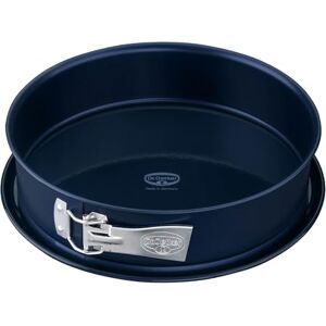 Dr. Oetker Springform Cake Tin 28cm Diameter, Round Cake Mold, Baking Pan, Cut & Scratch Resistant Flat Removable Base, Non-Stick Enamel Coating, Colour: Blue Dr. Oetker Springform Cake Tin 28cm Diameter, Round Cake Mold, Baking Pan, Cut & Scratch Resistant Flat Removable Base, Non-Stick Enamel Coating, Colour: Blue