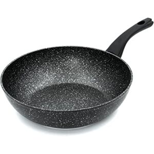 Blackmoor 66160 Classic 28cm Non-Stick Induction Wok/Suitable for Induction, Electric and Gas Hobs/Black Marble Effect Colour Blackmoor 66160 Classic 28cm Non-Stick Induction Wok/Suitable for Induction, Electric and Gas Hobs/Black Marble Effect Colour