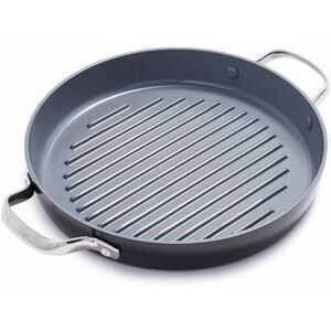 Greenpan Valencia Pro Hard Anodised Healthy Ceramic Non-Stick 28 cm Round Grill Pan, PFAS-Free, Induction, Oven Safe, Grey Greenpan Valencia Pro Hard Anodised Healthy Ceramic Non-Stick 28 cm Round Grill Pan, PFAS-Free, Induction, Oven Safe, Grey