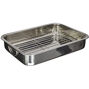 GSW Stainless Steel Baking Pan with Grill Rack, 7.2L, Silver GSW Stainless Steel Baking Pan with Grill Rack, 7.2L, Silver