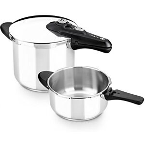 BRA isogona Vitesse Stainless Steel Pressure Cooker Duo Set, Silver, 30 x 22 x 30 cm BRA isogona Vitesse Stainless Steel Pressure Cooker Duo Set, Silver, 30 x 22 x 30 cm