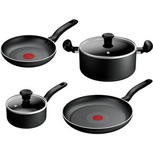 Tefal Titanium Essential 4pc Set: Frying Pans 20/28 cm, Saucepan 16 cm & Stewpot 24 cm with lid, Non-Stick Coating, Metal Safe, Compatible with All Hobs Except Induction, Everyday Use, B941S444 Tefal Titanium Essential 4pc Set: Frying Pans 20/28 cm, Saucepan 16 cm & Stewpot 24 cm with lid, Non-Stick Coating, Metal Safe, Compatible with All Hobs Except Induction, Everyday Use, B941S444