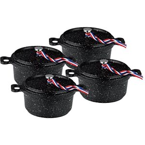 Kamberg 0008199 Mini Saucepans Set of 4 - Cast Aluminium - Black Kamberg 0008199 Mini Saucepans Set of 4 - Cast Aluminium - Black