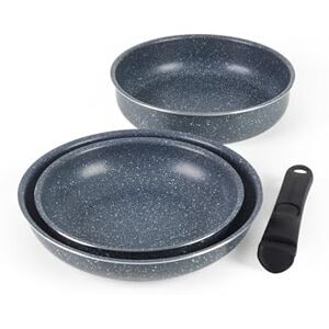 Russell Hobbs Nightfall Stone 3-Piece Pan Set – 24 cm Sauté, 22 & 26 cm Non-Stick Frying Pans, Smart Clip Stay-Cool Detachable Handle, Pressed Aluminium Stackable Cookware, Induction Suitable Russell Hobbs Nightfall Stone 3-Piece Pan Set – 24 cm Sauté, 22 & 26 cm Non-Stick Frying Pans, Smart Clip Stay-Cool Detachable Handle, Pressed Aluminium Stackable Cookware, Induction Suitable