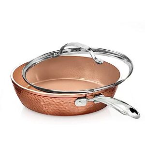 GOTHAM STEEL Hammered Copper Collection – 10 Inch Nonstick Fry Pan with Lid, Premium Cookware, Aluminum Composition with Induction Plate for Even Heating, Dishwasher and Oven Safe GOTHAM STEEL Hammered Copper Collection – 10 Inch Nonstick Fry Pan with Lid, Premium Cookware, Aluminum Composition with Induction Plate for Even Heating, Dishwasher and Oven Safe