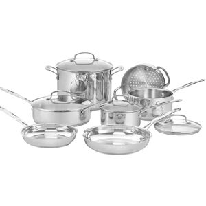 Cuisinart ® Chef’s Classic™ Stainless Steel Cookware Set 11-Piece: Saucepans, Frying Pans, Stockpot, Steamer Induction-Ready, Aluminium-encapsulated Base Cool Grip™ Handles Cuisinart ® Chef’s Classic™ Stainless Steel Cookware Set 11-Piece: Saucepans, Frying Pans, Stockpot, Steamer Induction-Ready, Aluminium-encapsulated Base Cool Grip™ Handles
