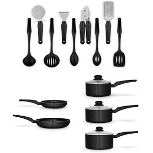 Swan Townhouse Cookware Set - Black - 14 pcs Swan Townhouse Cookware Set - Black - 14 pcs