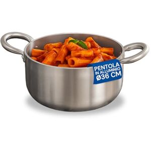Avilia 100% Recycled Aluminium Saucepan 36 cm – with Double Patented Bottom and 2 Safe Stainless Steel Handles – Suitable for All Types of Hobs – Resistant to High Temperatures up to 300 °C Avilia 100% Recycled Aluminium Saucepan 36 cm – with Double Patented Bottom and 2 Safe Stainless Steel Handles – Suitable for All Types of Hobs – Resistant to High Temperatures up to 300 °C