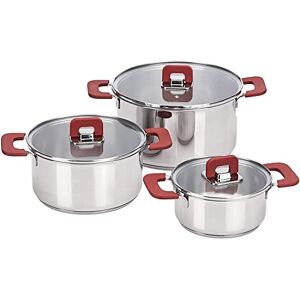 Amazon Basics 3-Piece Stainless Steel Space Saving Induction Cookware Set Casserole with Stackable Lid, Soft Touch Handle 16/20/24 cm, 14.56 inches Amazon Basics 3-Piece Stainless Steel Space Saving Induction Cookware Set Casserole with Stackable Lid, Soft Touch Handle 16/20/24 cm, 14.56 inches
