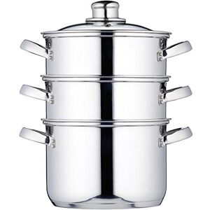 KitchenCraft 3 Tier Food Steamer Pan/Stock Pot in Gift Box, Induction Safe, Stainless Steel, 18 cm (7") KitchenCraft 3 Tier Food Steamer Pan/Stock Pot in Gift Box, Induction Safe, Stainless Steel, 18 cm (7")