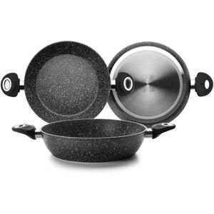 IBILI Natura Deep Frying Pan with 2 Handles, 28 cm, Aluminium, Stone-Style Non-Stick Coating, Suitable for Induction Hobs IBILI Natura Deep Frying Pan with 2 Handles, 28 cm, Aluminium, Stone-Style Non-Stick Coating, Suitable for Induction Hobs