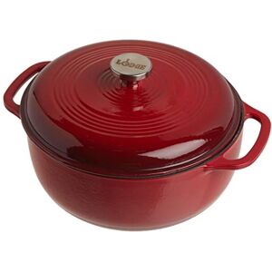 Lodge 5.68 litre / 6 quart Cast Iron/Porcelain Enamel Dutch Oven/Casserole Dish, Red Lodge 5.68 litre / 6 quart Cast Iron/Porcelain Enamel Dutch Oven/Casserole Dish, Red
