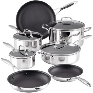 Circulon Scratch Defense Stainless Steel Pan Set: 7 Piece Induction Hob Pan Set with Extreme Non Stick, Induction and All Hob Suitable Circulon Scratch Defense Stainless Steel Pan Set: 7 Piece Induction Hob Pan Set with Extreme Non Stick, Induction and All Hob Suitable