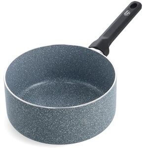 GreenChef Granite Ceramic Pro Healthy Ceramic Nonstick 18 cm/2 L Milk Pan, PFAS Free, Quartz Stone Look, Metal Utensil Safe, Suitable for all hobs including Induction, Oven Safe up to 160°C, Grey GreenChef Granite Ceramic Pro Healthy Ceramic Nonstick 18 cm/2 L Milk Pan, PFAS Free, Quartz Stone Look, Metal Utensil Safe, Suitable for all hobs including Induction, Oven Safe up to 160°C, Grey
