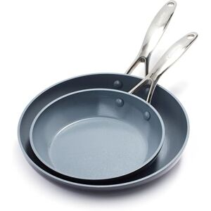 Greenpan Valencia Pro Hard Anodised Healthy Ceramic Non-Stick 2-Piece Frying Pan Skillet Set, 20 cm and 26 cm, PFAS-Free, Induction, Oven Safe, Grey Greenpan Valencia Pro Hard Anodised Healthy Ceramic Non-Stick 2-Piece Frying Pan Skillet Set, 20 cm and 26 cm, PFAS-Free, Induction, Oven Safe, Grey