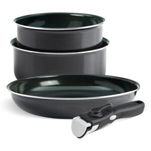 Qdesign Diamond Set of 2 Saucepans and Sauté Pan Diamond-Reinforced Aluminium Non-Stick Removable Handle All Heat Sources Induction Dishwasher Safe Diamond Black, Stackable 16/20/24 cm Qdesign Diamond Set of 2 Saucepans and Sauté Pan Diamond-Reinforced Aluminium Non-Stick Removable Handle All Heat Sources Induction Dishwasher Safe Diamond Black, Stackable 16/20/24 cm