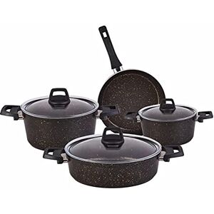 KARACA BlackGold 7-Piece Pots and Pans Sets Non Stick, Induction Cookware Set with Lids, Durable, Scratch-Resistant, PFOA-Free, Cooking Pots, Casserole & Fry Pan, Black Gold KARACA BlackGold 7-Piece Pots and Pans Sets Non Stick, Induction Cookware Set with Lids, Durable, Scratch-Resistant, PFOA-Free, Cooking Pots, Casserole & Fry Pan, Black Gold