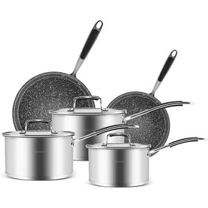 KARACA Pekka Stainless Steel Induction Cookware, 8 Pieces, Anthracite Silver, Delicious Dishes, Easy Cooking, Kitchen Aid, Meals Essential, Essential for Kitchens, Meals KARACA Pekka Stainless Steel Induction Cookware, 8 Pieces, Anthracite Silver, Delicious Dishes, Easy Cooking, Kitchen Aid, Meals Essential, Essential for Kitchens, Meals