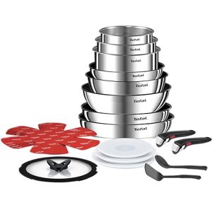 Tefal Ingenio L897SJ04 20-Piece Cookware Set, Frying Pans, Pans, Wok, Saute Pan, Lids, Removable Handles, Induction, Stainless Steel, Dishwasher Safe, 5-Year Warranty Tefal Ingenio L897SJ04 20-Piece Cookware Set, Frying Pans, Pans, Wok, Saute Pan, Lids, Removable Handles, Induction, Stainless Steel, Dishwasher Safe, 5-Year Warranty