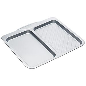 KitchenCraft Non-Stick 2-in-1 Divided Crisping Tray / Baking Tray, 40 x 35.5 cm (15.5" x 14"), Silver KitchenCraft Non-Stick 2-in-1 Divided Crisping Tray / Baking Tray, 40 x 35.5 cm (15.5" x 14"), Silver