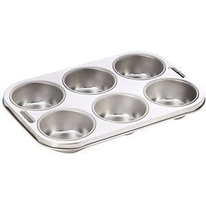 Vogue Deep Muffin Tray 6 Cup Stainless Steel, Dishwasher Safe Baking Mold E714 Vogue Deep Muffin Tray 6 Cup Stainless Steel, Dishwasher Safe Baking Mold E714
