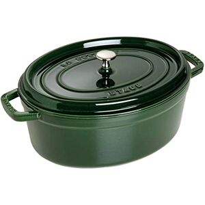 STAUB Cast Iron Roaster/Cocotte, Oval 33 cm, 6.7 L, Basil/Green STAUB Cast Iron Roaster/Cocotte, Oval 33 cm, 6.7 L, Basil/Green