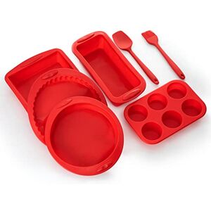 Parmedu 7in1 Nonstick Silicone Bakeware Set Baking Moulds BPA Free Heat Resistant Cake Pan Loaf Tin Trays Utensil for Baking Cake Bread Pie Pancake Crepe Cupcake Muffin Scone, Upgrade Model BK001 Parmedu 7in1 Nonstick Silicone Bakeware Set Baking Moulds BPA Free Heat Resistant Cake Pan Loaf Tin Trays Utensil for Baking Cake Bread Pie Pancake Crepe Cupcake Muffin Scone, Upgrade Model BK001