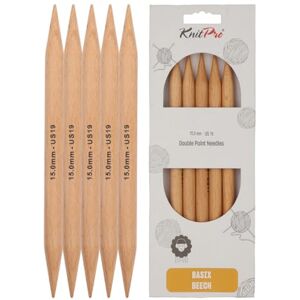 KNITPRO Basix Beech Double Pointed Needles 8" (20cm) 15.00mm KNITPRO Basix Beech Double Pointed Needles 8" (20cm) 15.00mm