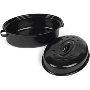 Salter BW12811EU7 Self-Basting Roaster – 38cm Vitreous Enamel Coated Steel Roasting Tin With Lid, Oval Dish, PFAS-Free, Dishwasher Safe, Oven Safe to 230°C, Easy Clean, Roast Meat/Vegetables, Black Salter BW12811EU7 Self-Basting Roaster – 38cm Vitreous Enamel Coated Steel Roasting Tin With Lid, Oval Dish, PFAS-Free, Dishwasher Safe, Oven Safe to 230°C, Easy Clean, Roast Meat/Vegetables, Black