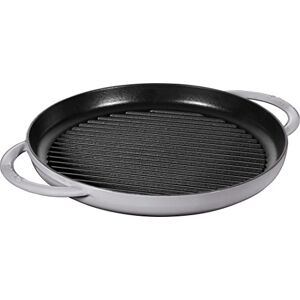 STAUB 40511/782 0 30 cm Cast Iron Round Grill Pan, Grey STAUB 40511/782 0 30 cm Cast Iron Round Grill Pan, Grey