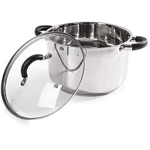 Tower T80837 Essentials 24cm Casserole Dish with Encapsulated Base & Tempered Glass Lid, Mirror Finish Interior & Exterior, Induction Compatible, Stainless Steel Tower T80837 Essentials 24cm Casserole Dish with Encapsulated Base & Tempered Glass Lid, Mirror Finish Interior & Exterior, Induction Compatible, Stainless Steel