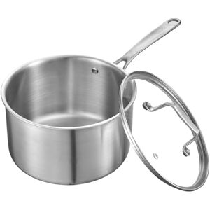 VEVOR 4 QT Saucepan, Stainless Steel Saucepan with Glass Lid, Multipurpose Nonstick Stainless Steel Small Cooking Sauce Pot with Ergonomic Handle, Friendly for Oven, Dishwasher, Induction Cooker VEVOR 4 QT Saucepan, Stainless Steel Saucepan with Glass Lid, Multipurpose Nonstick Stainless Steel Small Cooking Sauce Pot with Ergonomic Handle, Friendly for Oven, Dishwasher, Induction Cooker