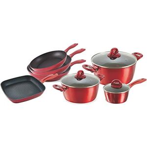 Galileo Casa 5903429 Rouge Battery 10 Pieces Forged Aluminum-Induction-External Metal Galileo Casa 5903429 Rouge Battery 10 Pieces Forged Aluminum-Induction-External Metal