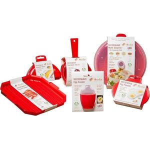 Botanic Wellness MicroEat 6-Piece Microwave Cooking Set Includes Omelette Maker, Egg Poacher, Egg Cooker, Saucepan with Lid, Bacon Crisper and Multi Steamer BPA Free, Dishwasher Safe, Microwave Safe Made in UK Red Botanic Wellness MicroEat 6-Piece Microwave Cooking Set Includes Omelette Maker, Egg Poacher, Egg Cooker, Saucepan with Lid, Bacon Crisper and Multi Steamer BPA Free, Dishwasher Safe, Microwave Safe Made in UK Red