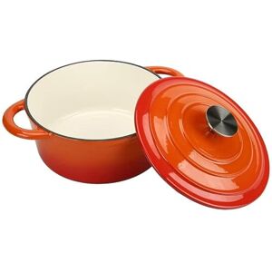 Stalwart DA-A24DQO Enameled Cast Iron Casserole Dish Round Orange 24cm 5.2 litres Stalwart DA-A24DQO Enameled Cast Iron Casserole Dish Round Orange 24cm 5.2 litres